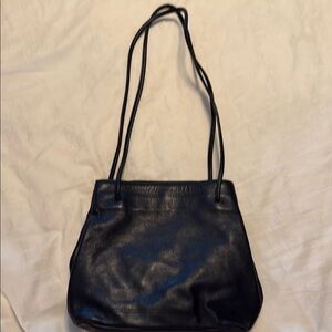 Nine West Very Soft Black Leather Shoulder Bag with Classic Design